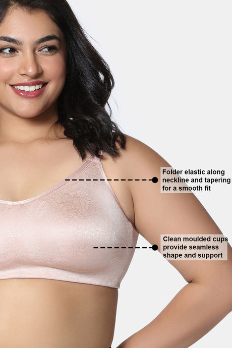 Zivame True Curve Jacquard Lightly Lined Non Wired Full Coverage Minimiser Bra - Mahagony Rose — image 6